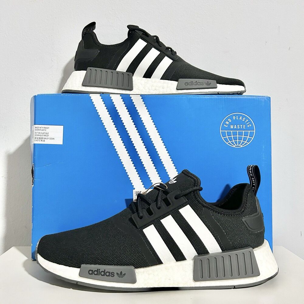 Adidas NMD_R1 Primeblue “Black White” Men’s Size 10.5 Lifestyle Comfort Sneakers